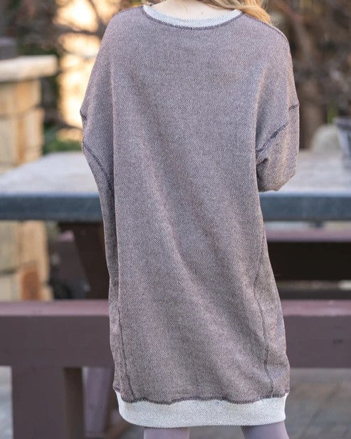 Long Sleeve Seam Detail Midi Dress