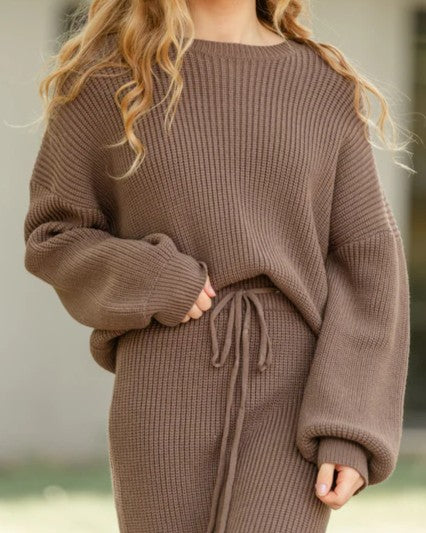 Oversized Brown Knit Sweater