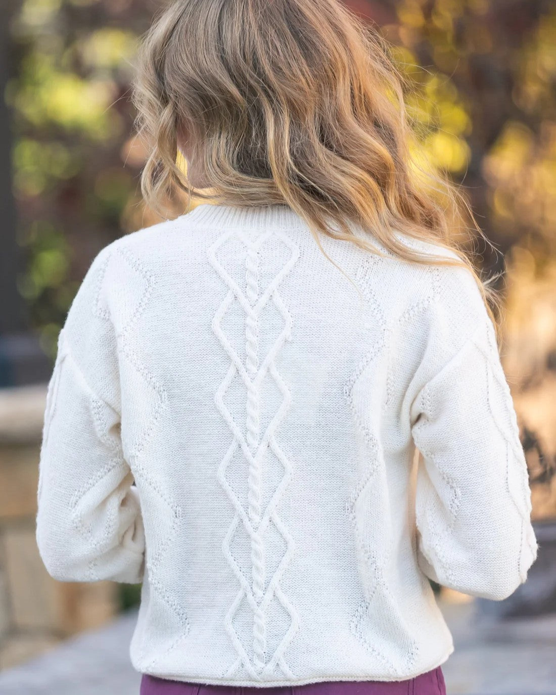 Pointelle Knit Bow Sweater